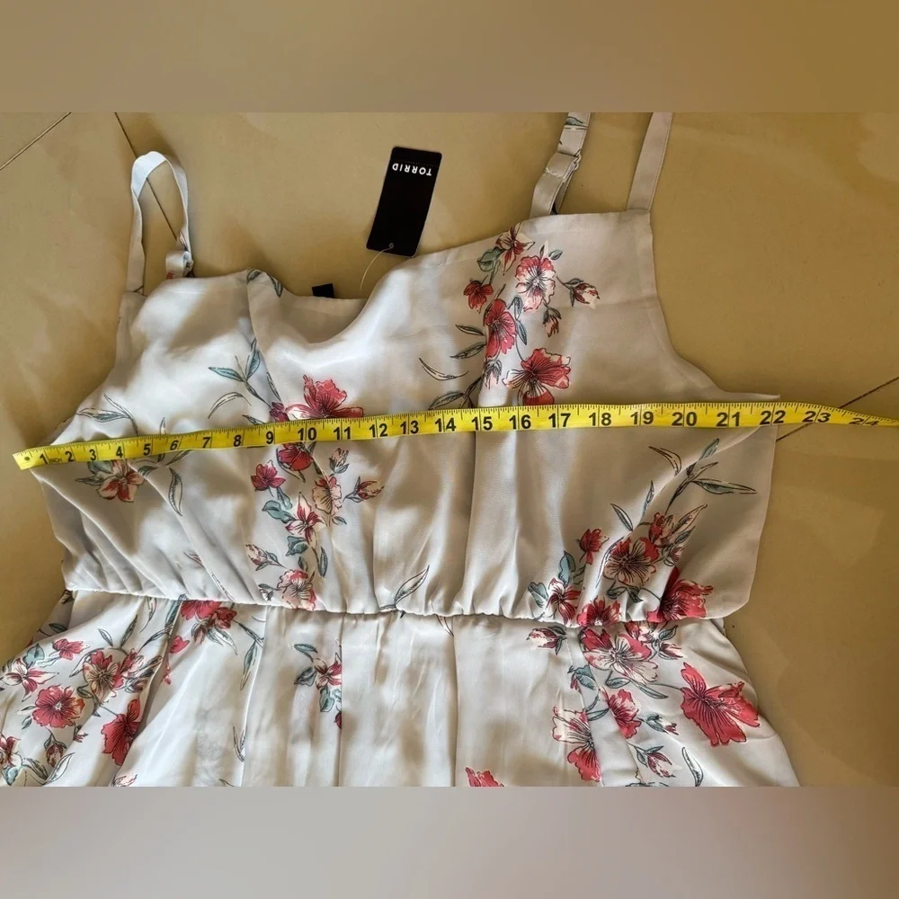 Torrid Fallover Floral Chiffon Cowl Neck Dress Women Plus Size 2X Cottagecore